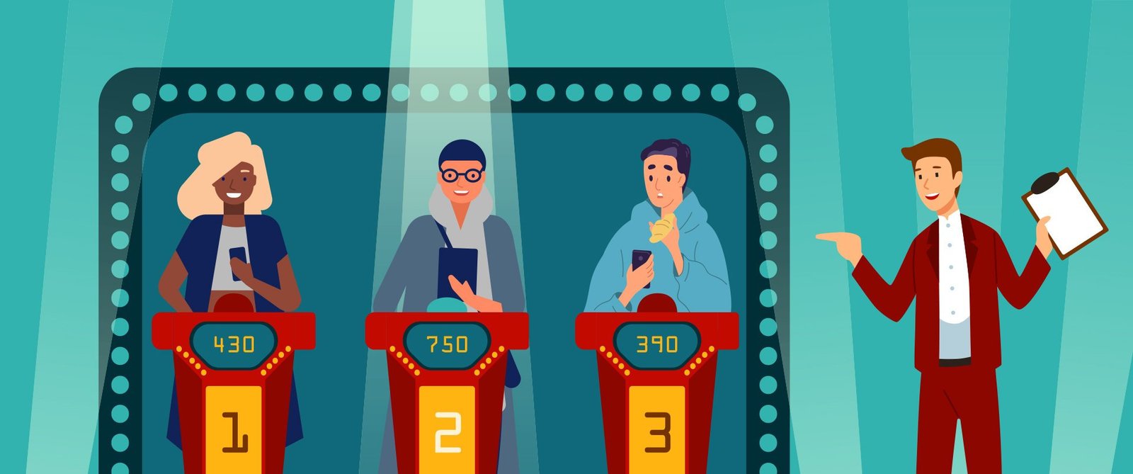 Smartphone app for game show in zoom video conferences