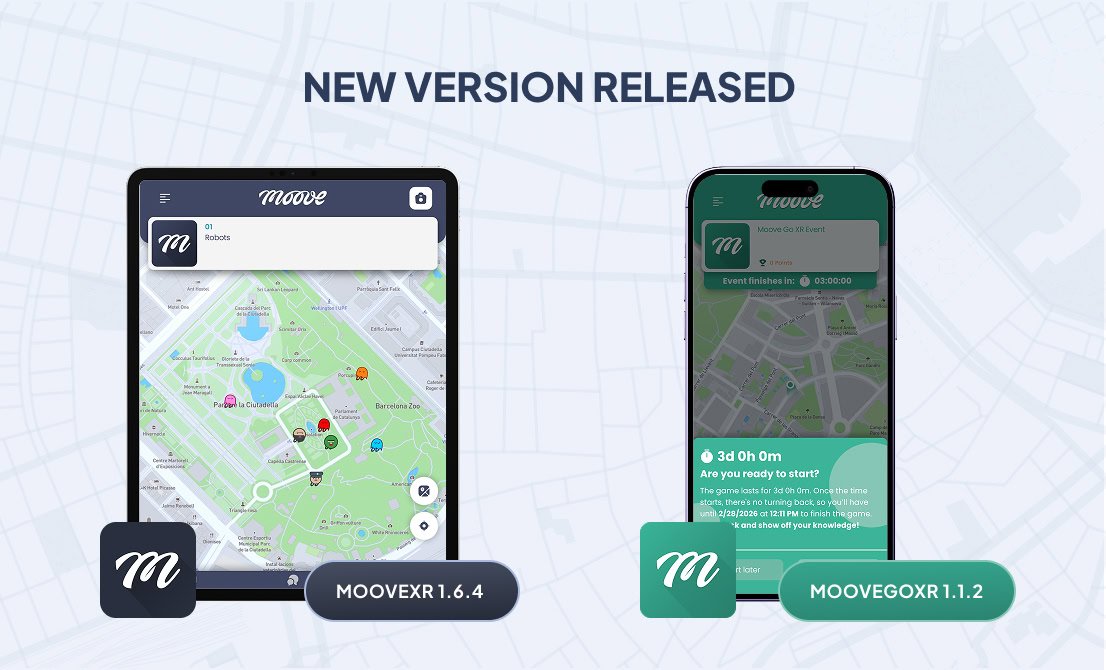 tabñet screen with moovexr and mobile phone with moovegoxr